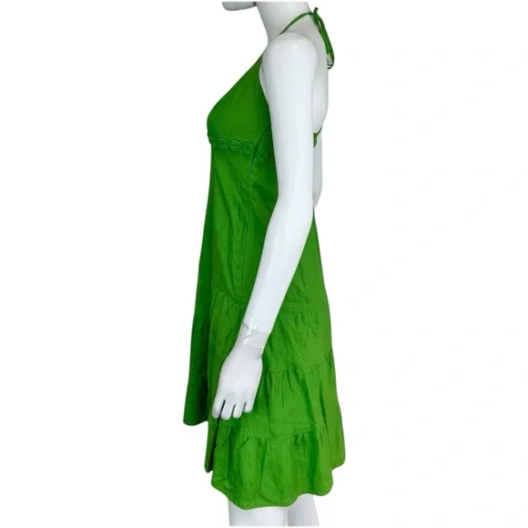 J. Crew NWT Green 100% Linen Casual Dress Size 4P
